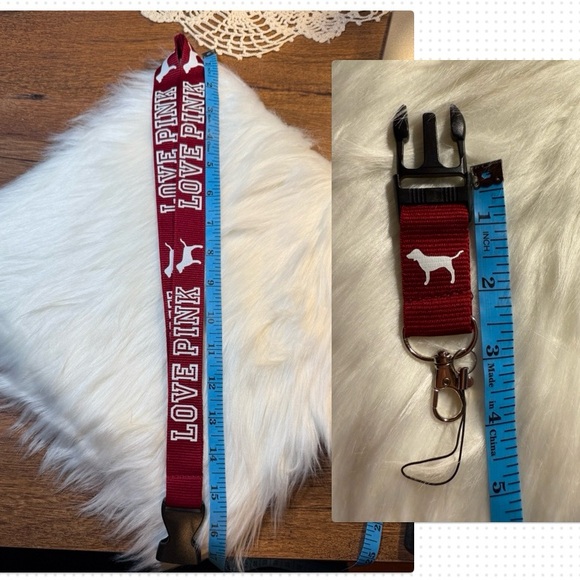 LOVE PINK Victoria secret Detachable Lanyard in Maroon Burgundy Red - Picture 8 of 9